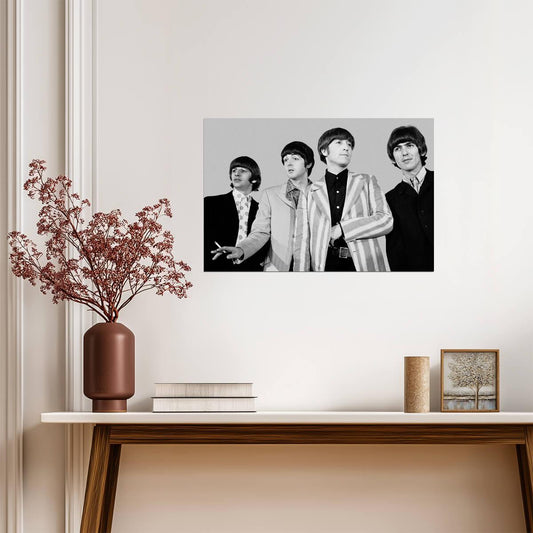The Beatles 1966 Group Photo | John Lennon Striped Blazer | Classic Rock Band Poster - Music Poster
