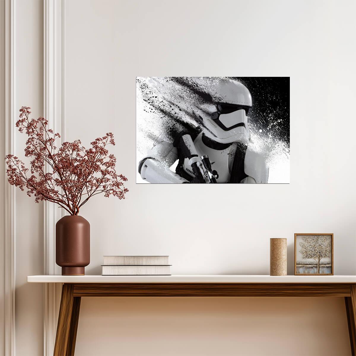 Star Wars First Order Stormtrooper | Splatter Art Illustration | Sci-Fi Movie Poster - Movies & TV Poster