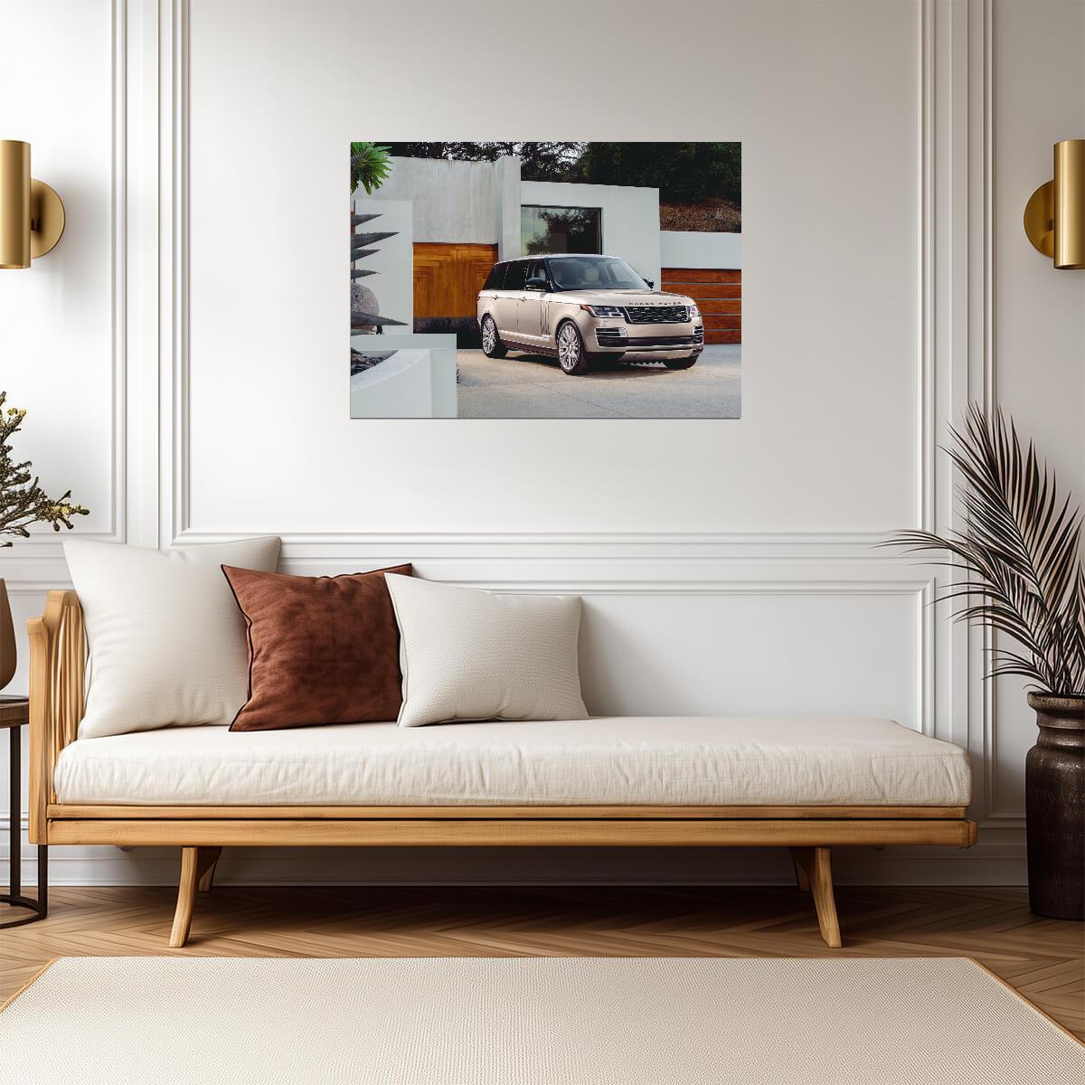 Land Rover Range Rover SVAutobiography | Long Wheelbase Luxury SUV | Modern Villa Photography Poster - Cars Poster