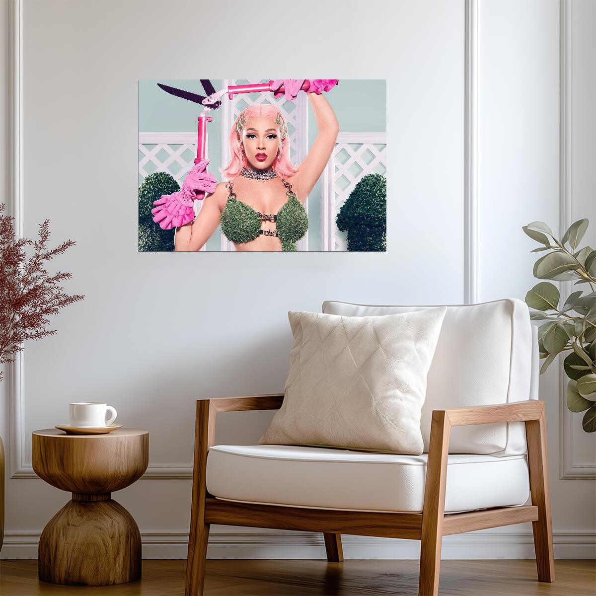 Doja Cat Grass Bikini Photoshoot | Pink Hair Poster | Music Star Wall Art - Music Poster