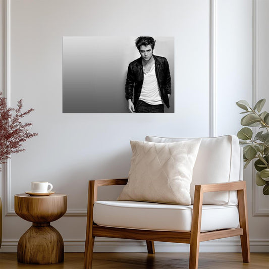 Robert Pattinson Black & White Portrait | Modern Actor Poster | Celebrity Wall Art - Celebrities Poster