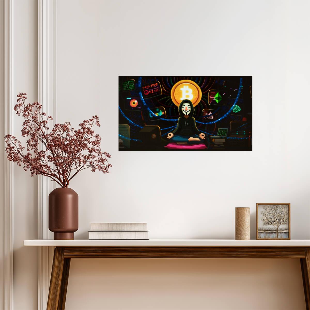 Bitcoin Cryptocurrency | Digital Coin Poster | Financial Wall Art - Graphic & Art Poster