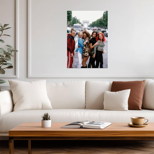 Spice Girls in Paris | Vintage 90s Pop Group Poster | Music Photography Print - Music Poster