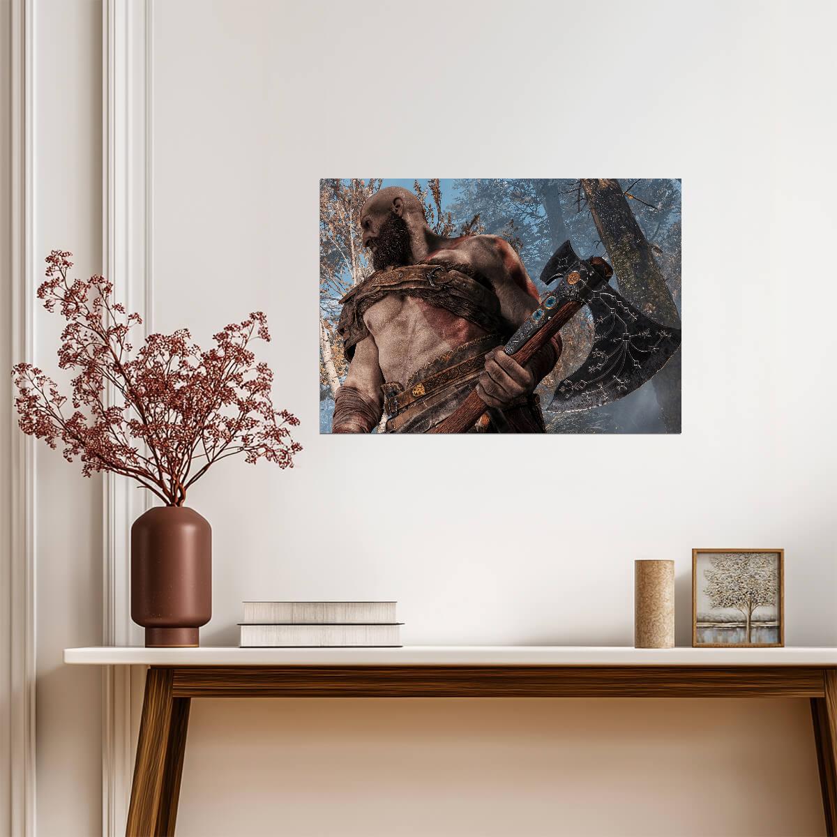 God of War Kratos Leviathan Axe Close-Up | Norse Mythology Poster | Gaming Weapon Art - Video Games Poster