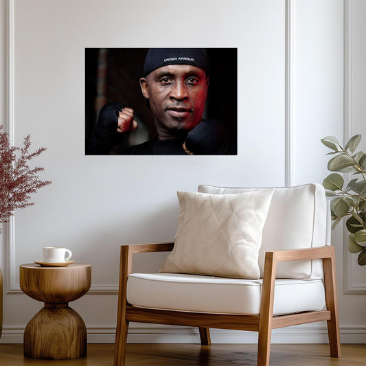 Nigel Benn The Dark Destroyer | British Boxing Legend Poster | Intense Fighter Portrait - Sports Poster