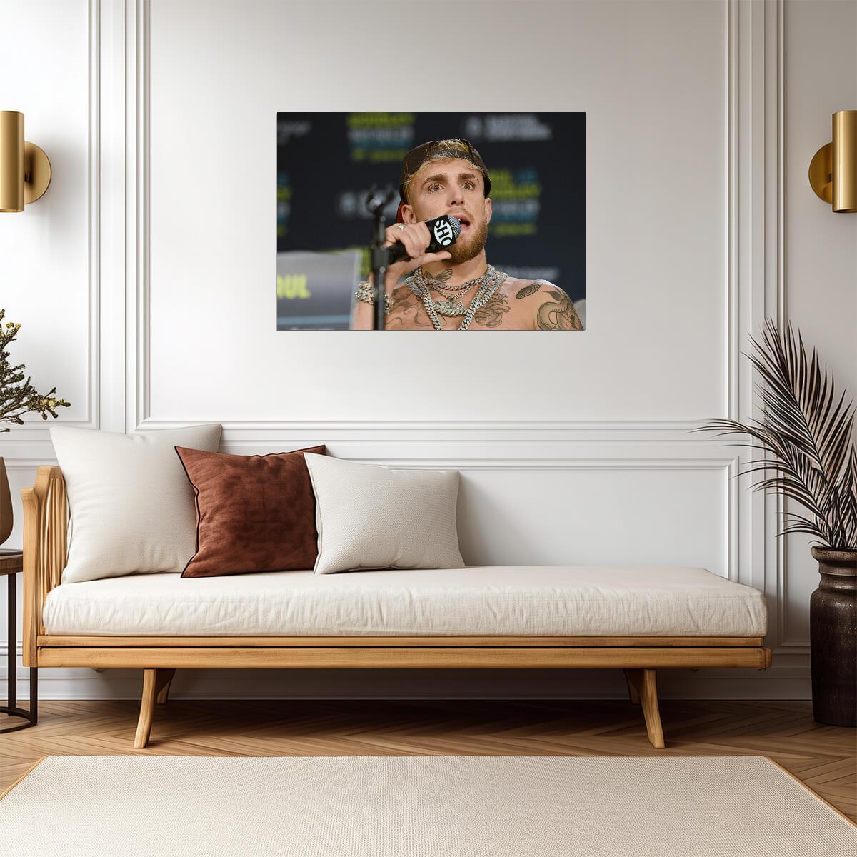 Jake Paul Showtime Press Conference | Professional Boxing Poster | Combat Sports Wall Art - Sports Poster