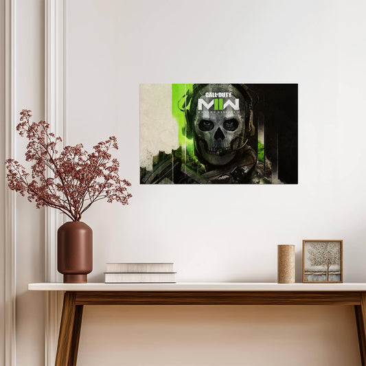 Call of Duty Modern Warfare II Ghost Intense Portrait | FPS Game Character Poster | Gamer Gift Wall Art - Video Games Poster