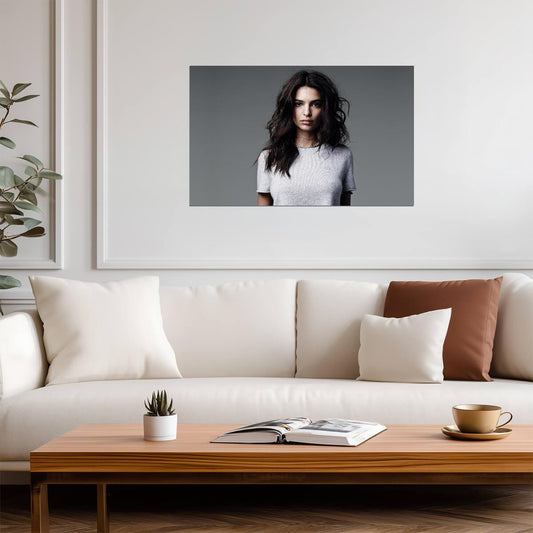 Emily Ratajkowski Studio Portrait | Fashion Model Poster | Modern Celebrity Wall Art - Celebrities Poster