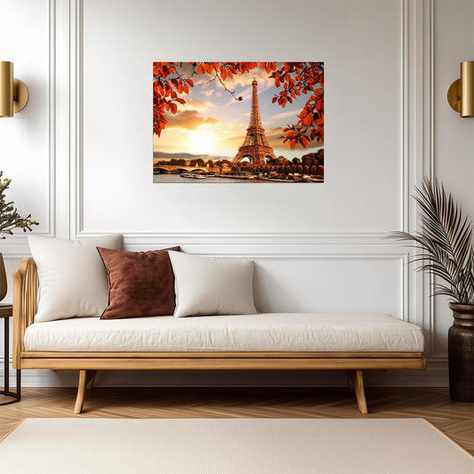 Eiffel Tower at Sunset | Paris Photography Print | Autumn in France Poster - Photography Poster