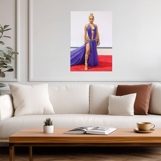 Saweetie Red Carpet Fashion | Glamorous Music Poster | Female Rapper Wall Art - Music Poster