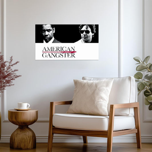 American Gangster | Crime Movie Poster | Black and White Film Art - Movies & TV Poster