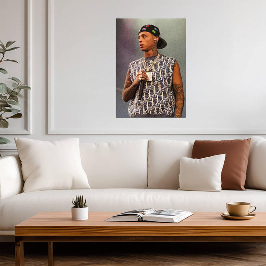 Central Cee in Dior Vest On Stage | Live Performance Poster | UK Rap Star Fashion - Music Poster