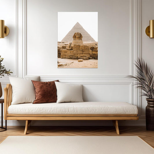 Great Sphinx of Giza and Pyramid | Egypt Photography Print | Ancient Landmark Poster - Photography Poster