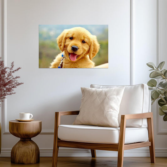 Dog Puppy | Golden Hour Photo | Nature Poster - Photography Poster