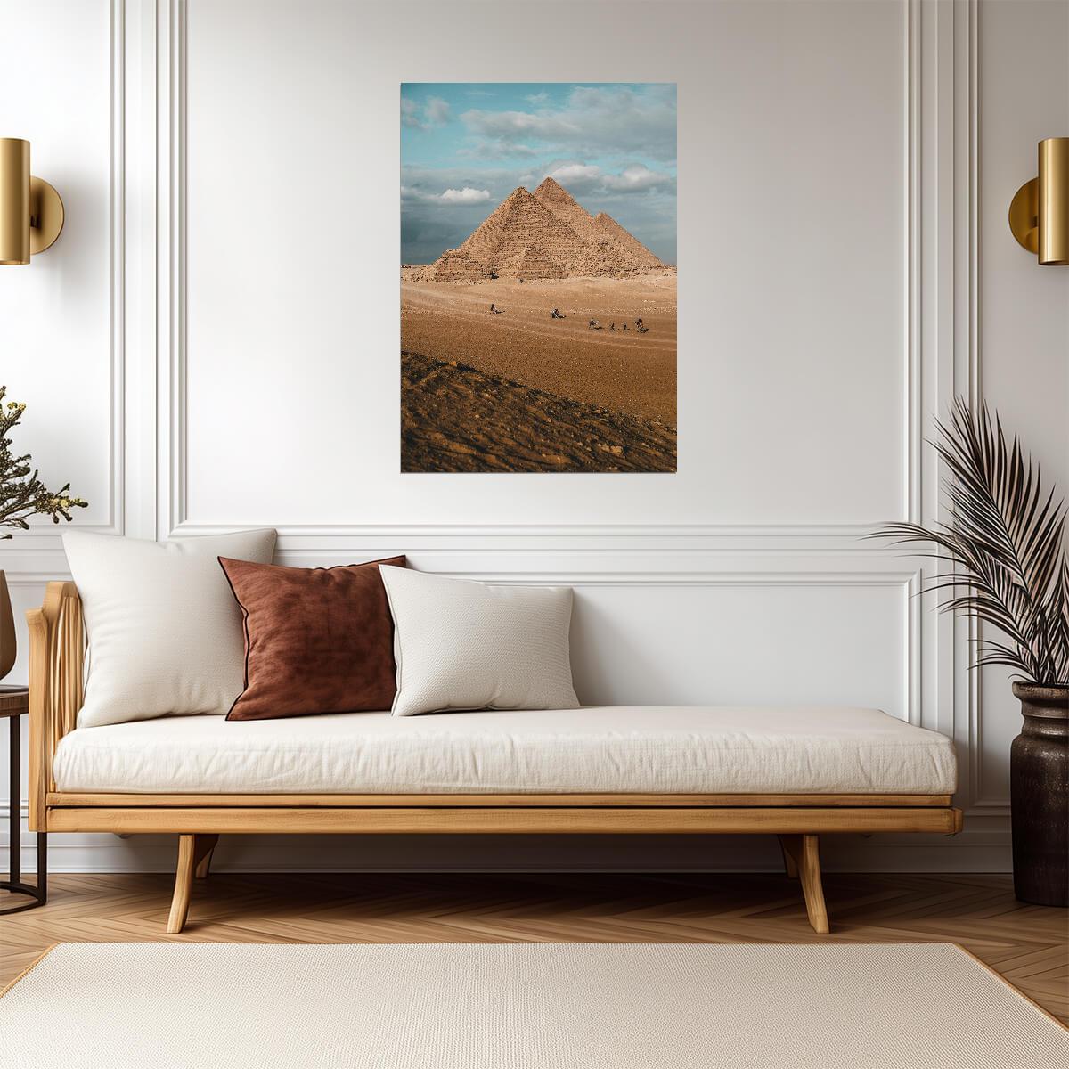 Pyramids of Giza Complex | Egypt Travel Photography | Desert Landscape Wall Art Poster - Photography Poster