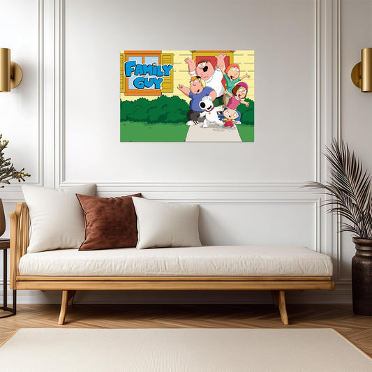 Family Guy The Griffin Family | Animated TV Show Poster | Adult Cartoon Comedy Art - Movies & TV Poster