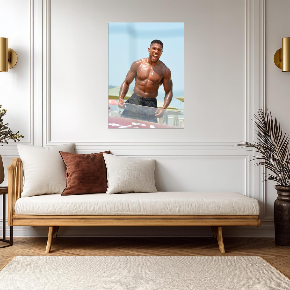 Anthony Joshua Powerful Physique | Heavyweight Boxing Legend Poster | Gym Motivation Wall Art - Sports Poster