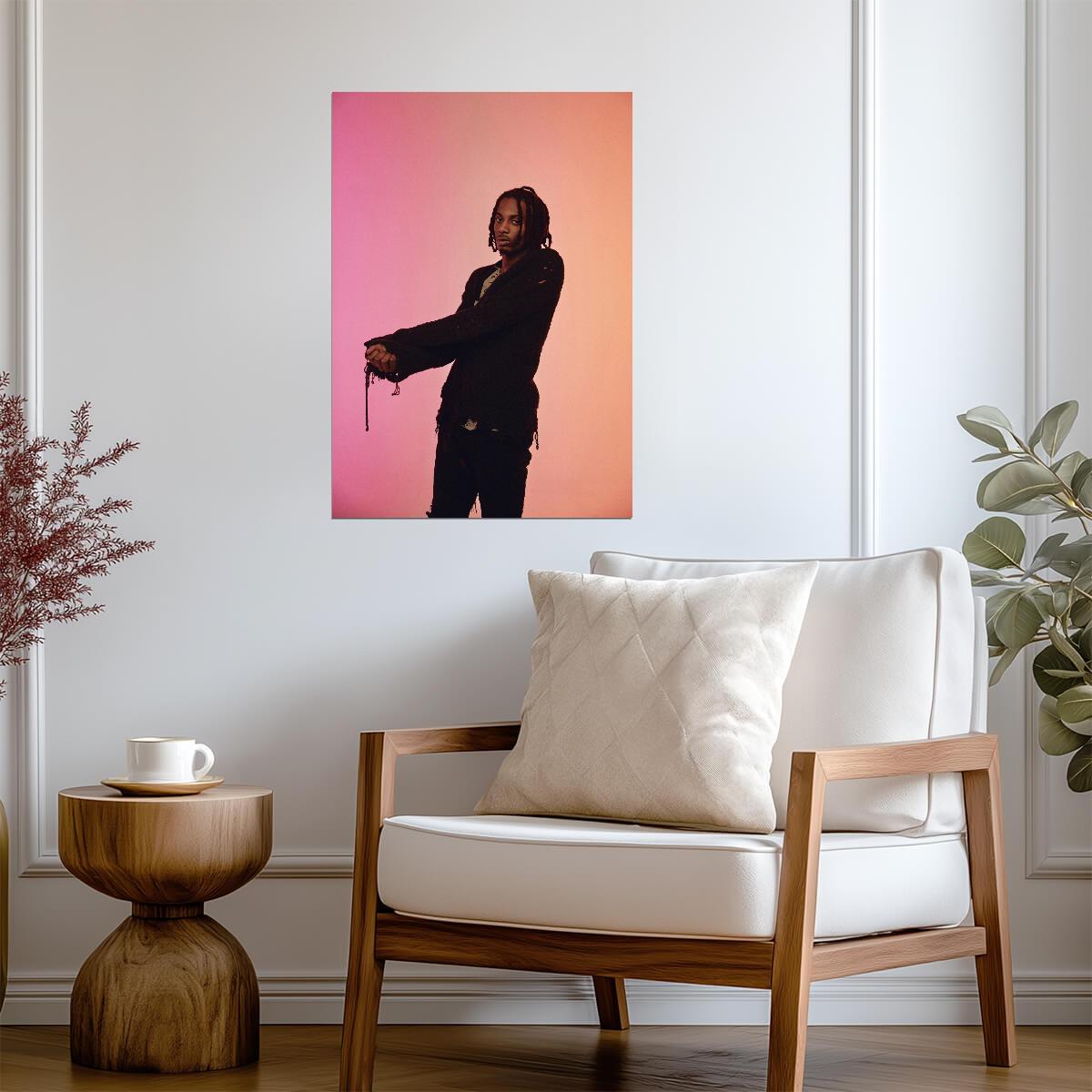 Playboi Carti Gradient Background Photoshoot | Distressed Sweater Poster | Music Star Wall Art - Music Poster