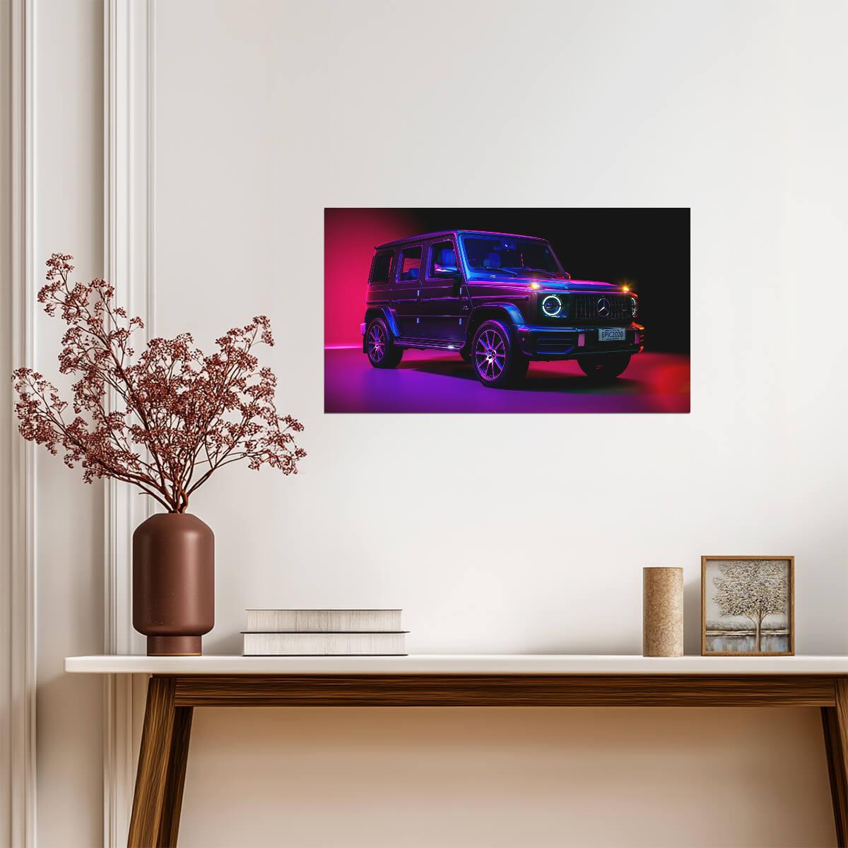 Mercedes-AMG G63 | Luxury SUV Poster | Neon & Retrowave Style Art - Cars Poster