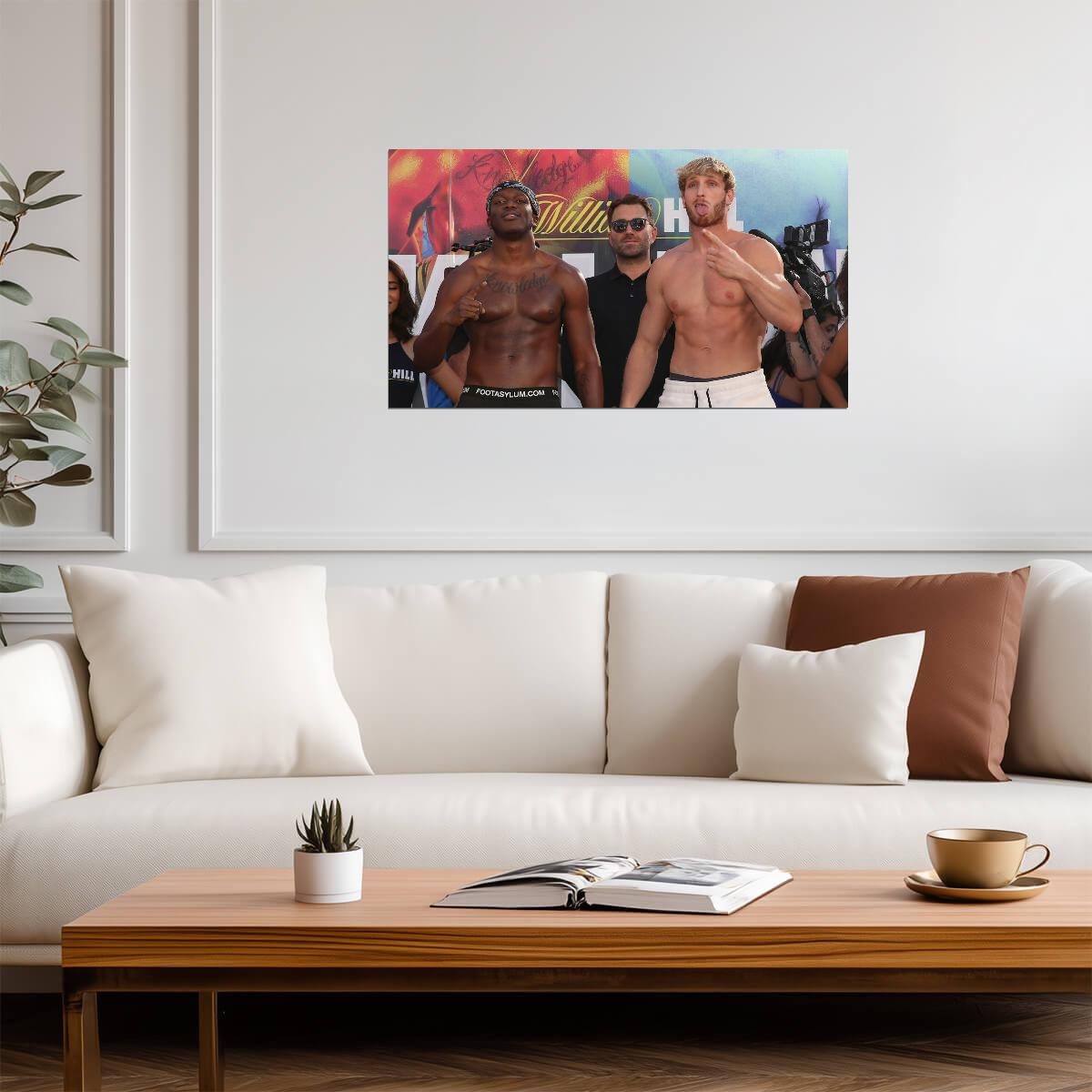 KSI vs Logan Paul Weigh-In | YouTube Boxing Rivalry | Combat Sports Poster - Sports Poster