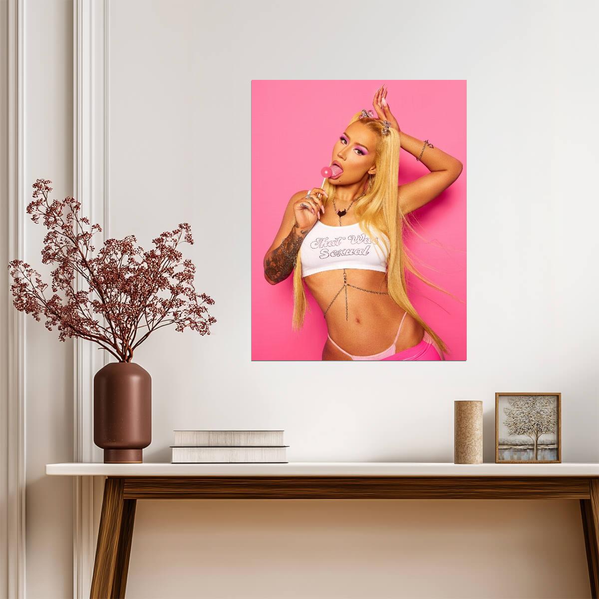 Iggy Azalea Pop Star Photoshoot | Music Poster | Sexy Pink Aesthetic Wall Art - Music Poster