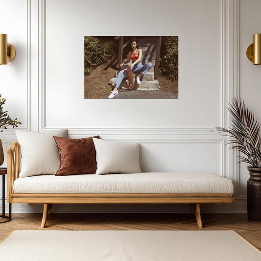 Bella Hadid Photoshoot | Vintage Style Fashion Poster | Retro Skater Wall Art - Celebrities Poster