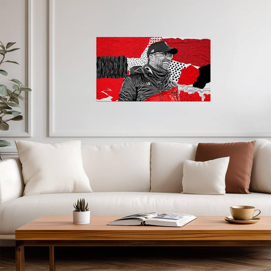 Jürgen Klopp Liverpool FC | Football Legend Poster | Modern Collage Art - Sports Poster