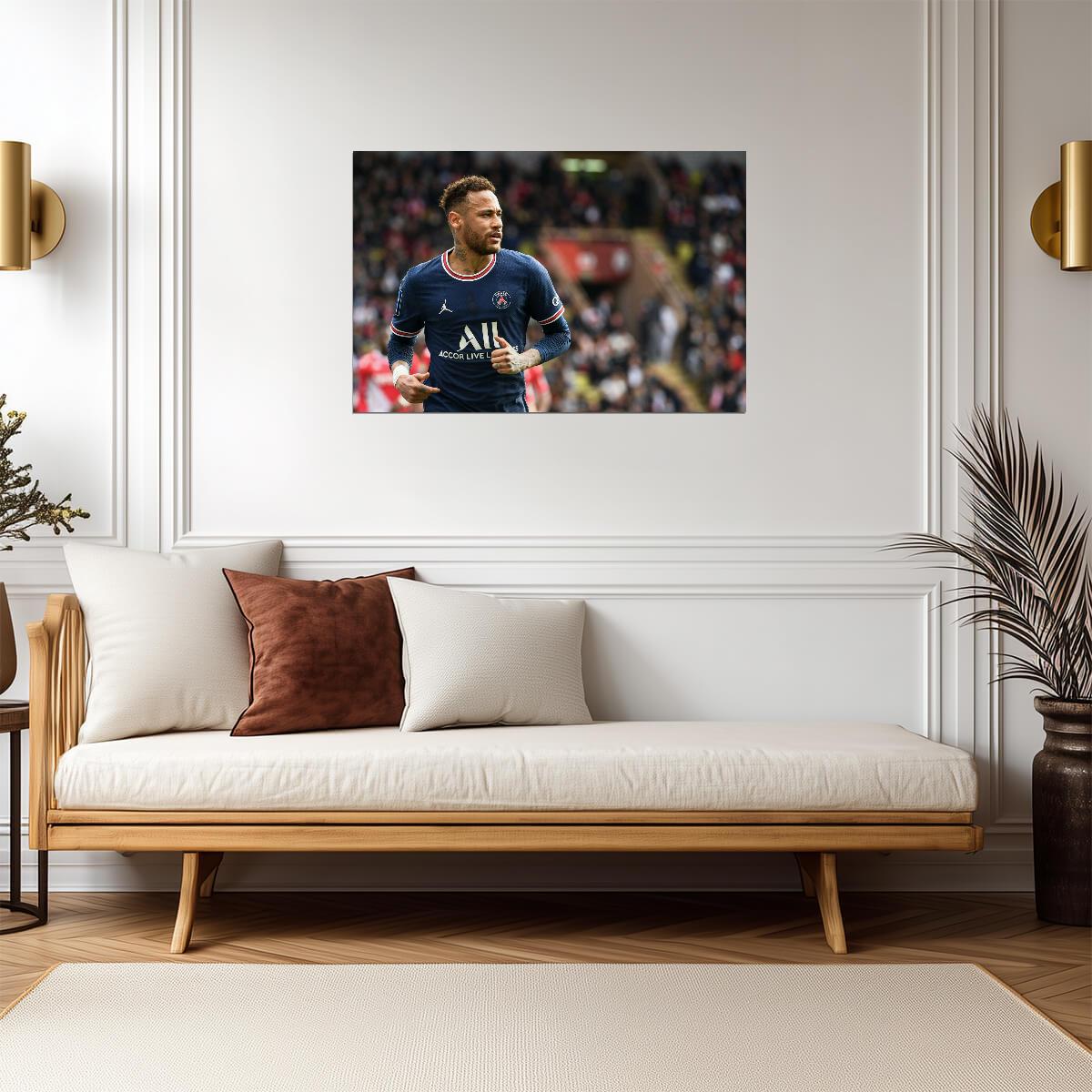 Neymar Jr PSG In Action | Soccer Poster | Football Legend Wall Art - Sports Poster