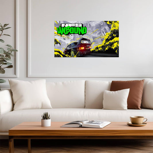 Need For Speed Unbound Mercedes 190E | ASAP Rocky Style Poster | Cel-Shaded Racing Game Art - Video Games Poster