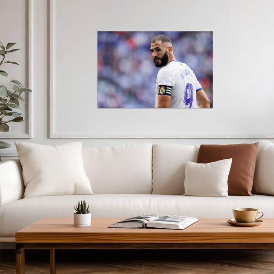 Karim Benzema Real Madrid Captain | Soccer Poster | Sports Legend Art - Sports Poster