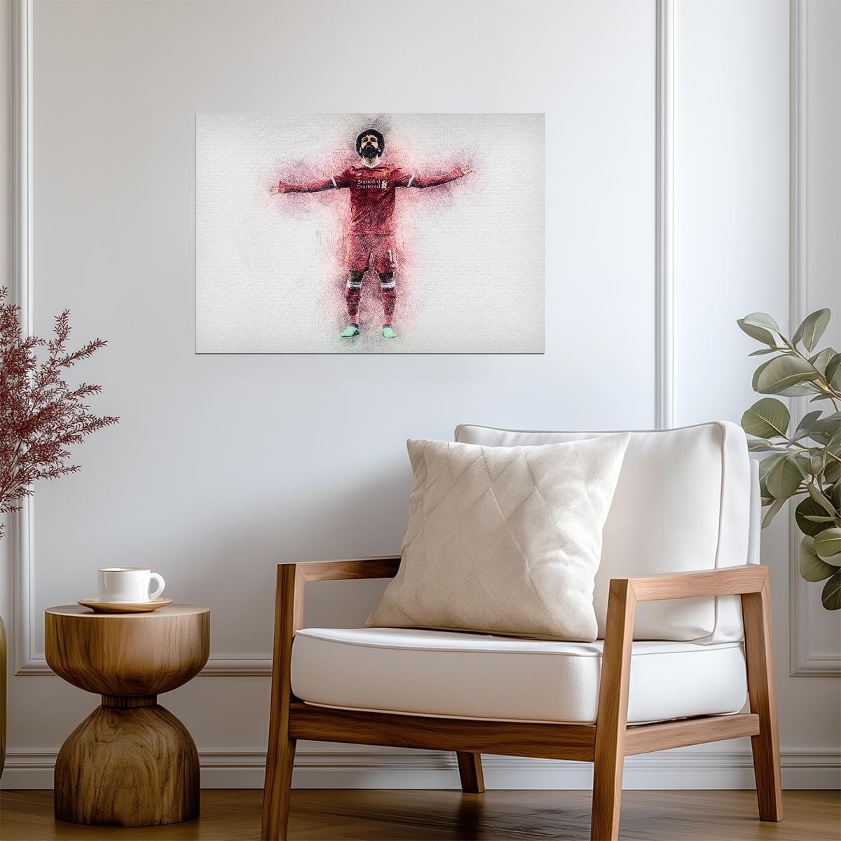Mohamed Salah Liverpool FC | Abstract Art Poster | Soccer Star Wall Print - Sports Poster
