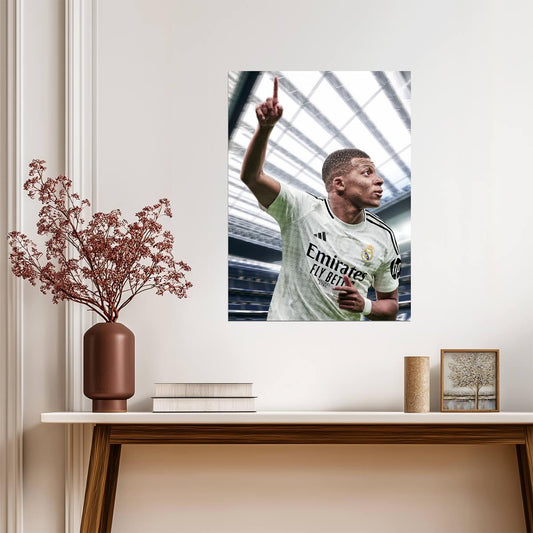 Kylian Mbappé Real Madrid | Goal Celebration Soccer Poster | Sports Legend Art - Sports Poster