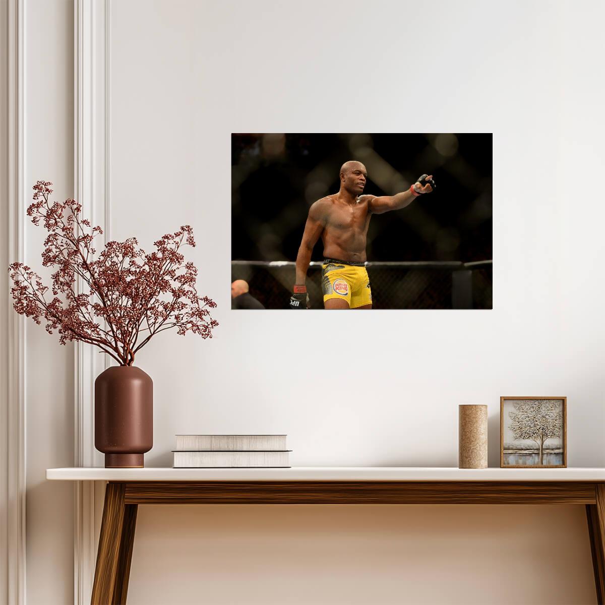 Anderson Silva UFC Champion | MMA Action Photo Poster | Combat Sports Legend Art - Sports Poster