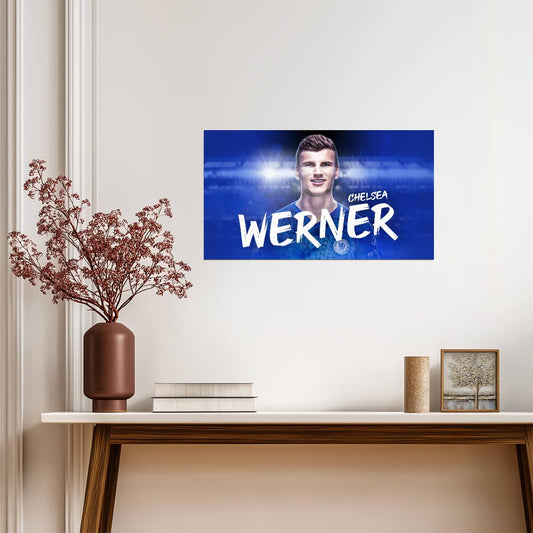 Timo Werner Chelsea FC | Soccer Star Poster | Premier League Wall Art - Sports Poster
