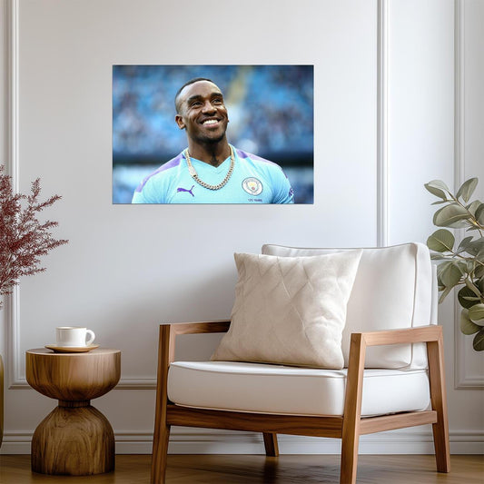 Bugzy Malone in Manchester City Jersey | UK Grime Artist Poster | British Rap Music Art - Music Poster