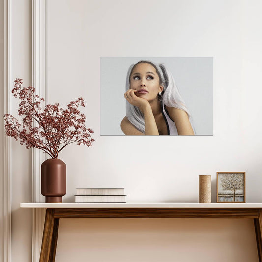 Ariana Grande Platinum Pigtails | Sweetener Era Close Up Poster | Music Star Portrait - Music Poster
