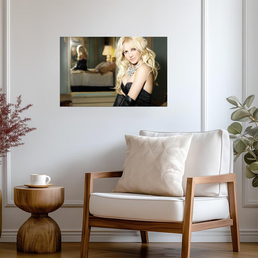 Britney Spears in Black Dress | Pop Music Poster | Sexy Celebrity Wall Art - Music Poster