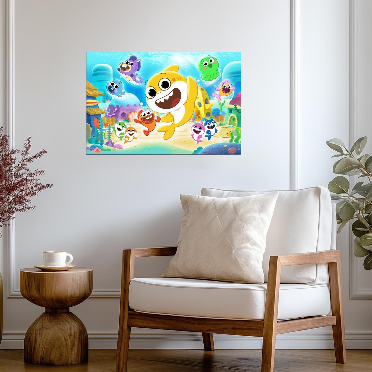 Baby Shark | Cartoon Character Art | Childrens Poster - For Kids Poster
