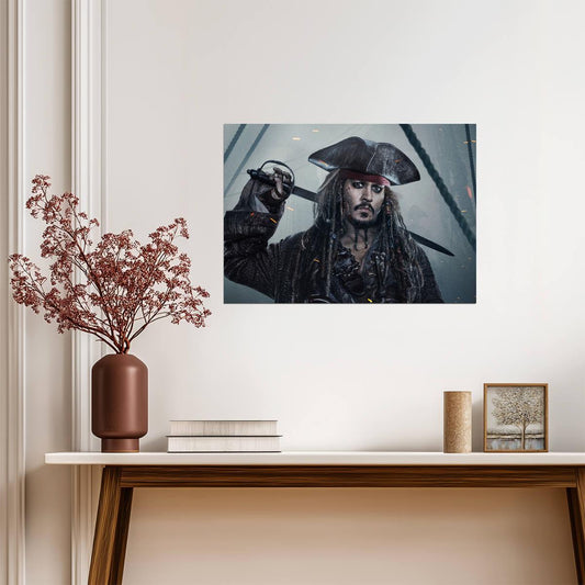 Pirates of the Caribbean Captain Jack Sparrow | Johnny Depp Movie Poster | Adventure Film Wall Art - Movies & TV Poster