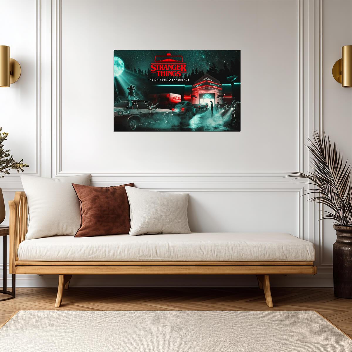 Stranger Things The Drive-Into Experience | Starcourt Mall Neon Art | Sci-Fi Event Poster - Movies & TV Poster