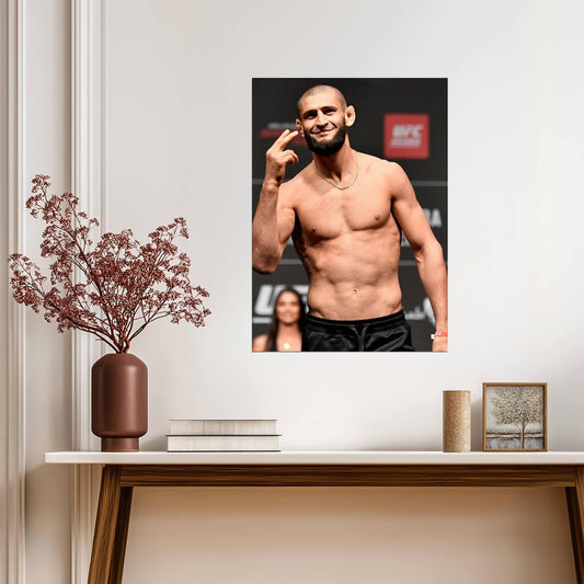 Khamzat Chimaev UFC Weigh-In | MMA Fighter Poster | Combat Sports Wall Art - Sports Poster