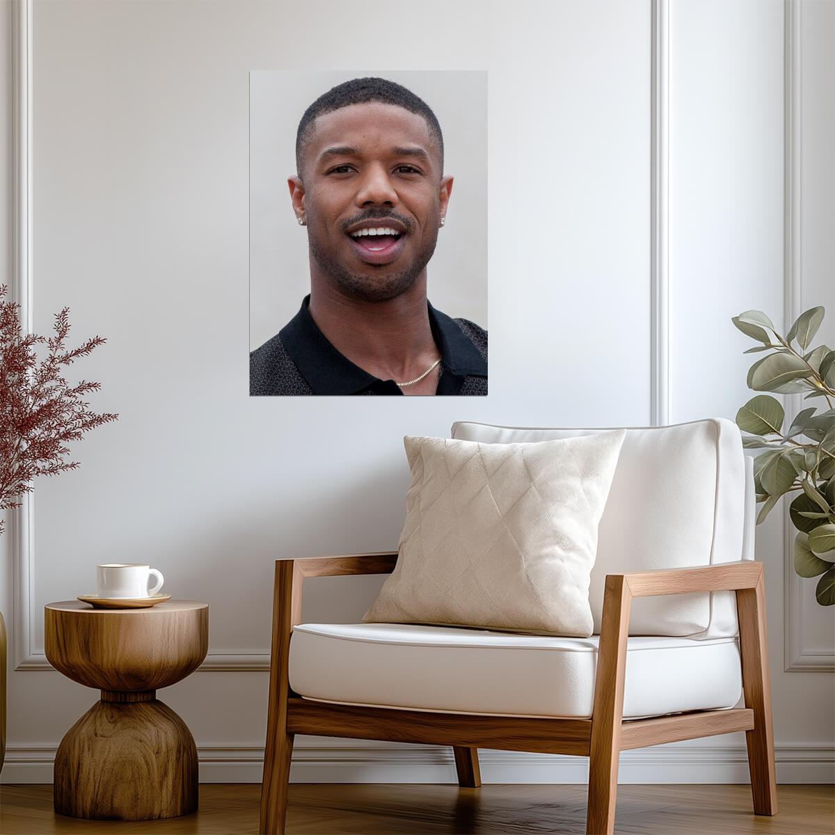 Michael B. Jordan Smiling Portrait | Celebrity Photo Poster | Modern Actor Wall Art - Celebrities Poster