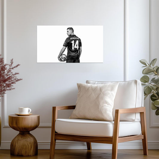 Jordan Henderson Liverpool Captain | Soccer Legend Poster | Black and White Wall Art - Sports Poster