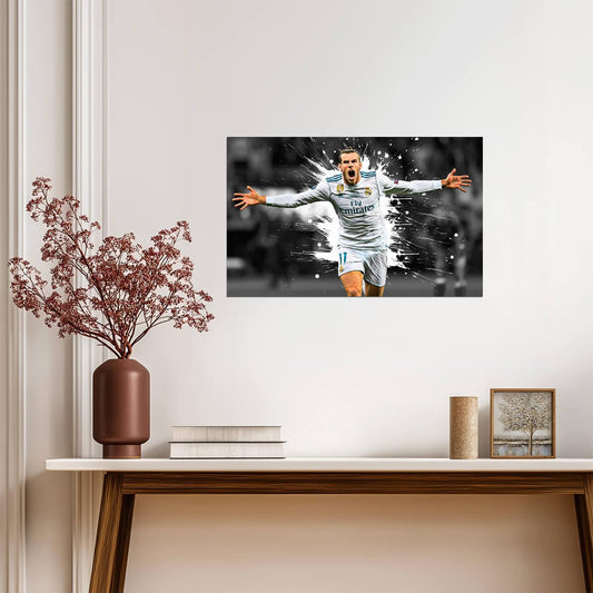 Gareth Bale Real Madrid 2018 Champions League Final | Soccer Poster | Iconic Goal Celebration Art - Sports Poster