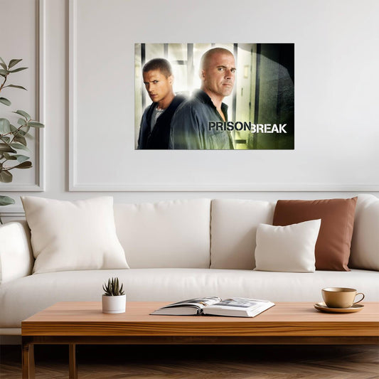 Prison Break Michael Scofield & Lincoln Burrows | Prison Setting Portrait | Action TV Series Poster - Movies & TV Poster