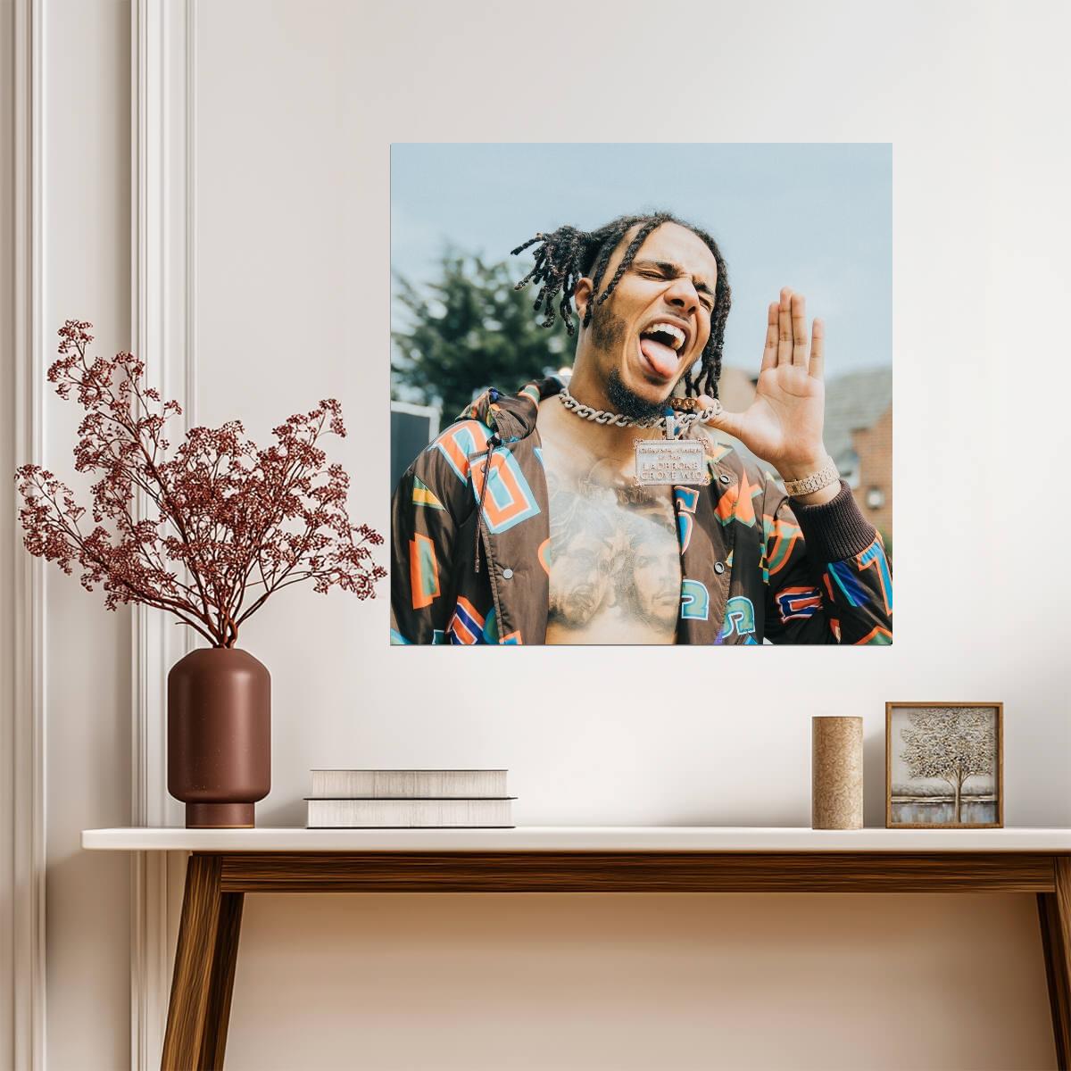 AJ Tracey | UK Rap Music Poster | British Hip Hop Star Portrait - Music Poster