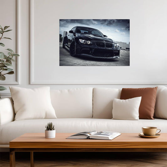 BMW M3 Coupe E92 Widebody | Black Tuner Car Poster | Custom German Sports Car Art - Cars Poster