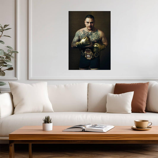 Andy Ruiz Jr. The Destroyer | Heavyweight Boxing Champion Poster | Sports Legend Portrait - Sports Poster