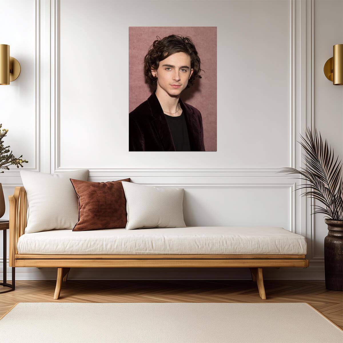 Timothée Chalamet Velvet Jacket | Close Up Portrait Photo | Celebrity Fan Art Poster - Celebrities Poster