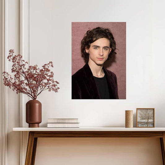 Timothée Chalamet Velvet Jacket | Close Up Portrait Photo | Celebrity Fan Art Poster - Celebrities Poster